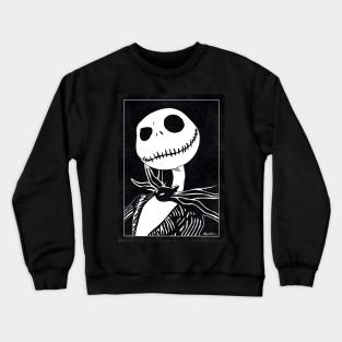 JACK SKELLINGTON - The Nightmare Before Christmas (Black and White) Crewneck Sweatshirt